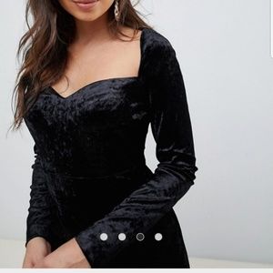 Vero Moda velvet mini party dress in black